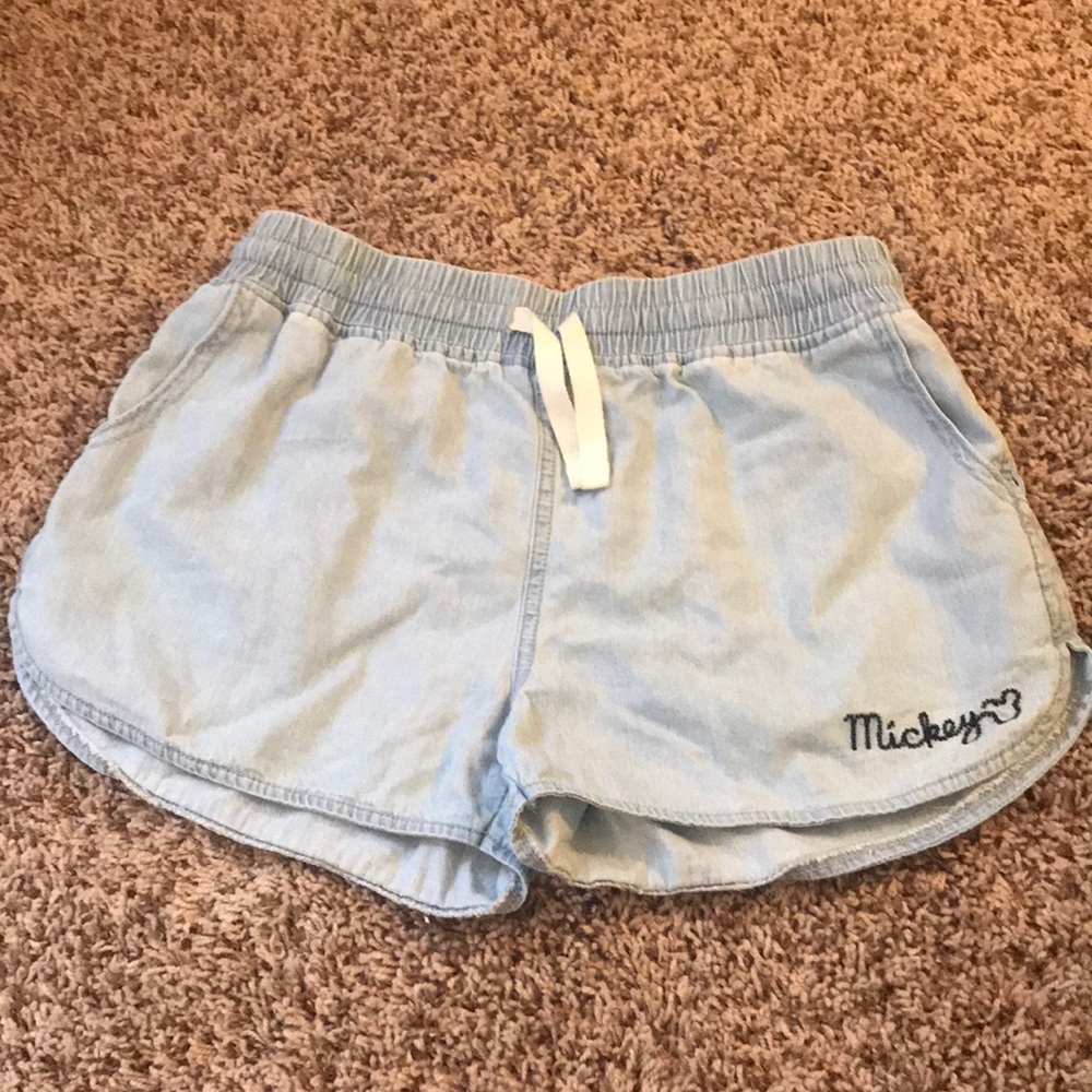 Drawstring denim Mickey comfy shorts